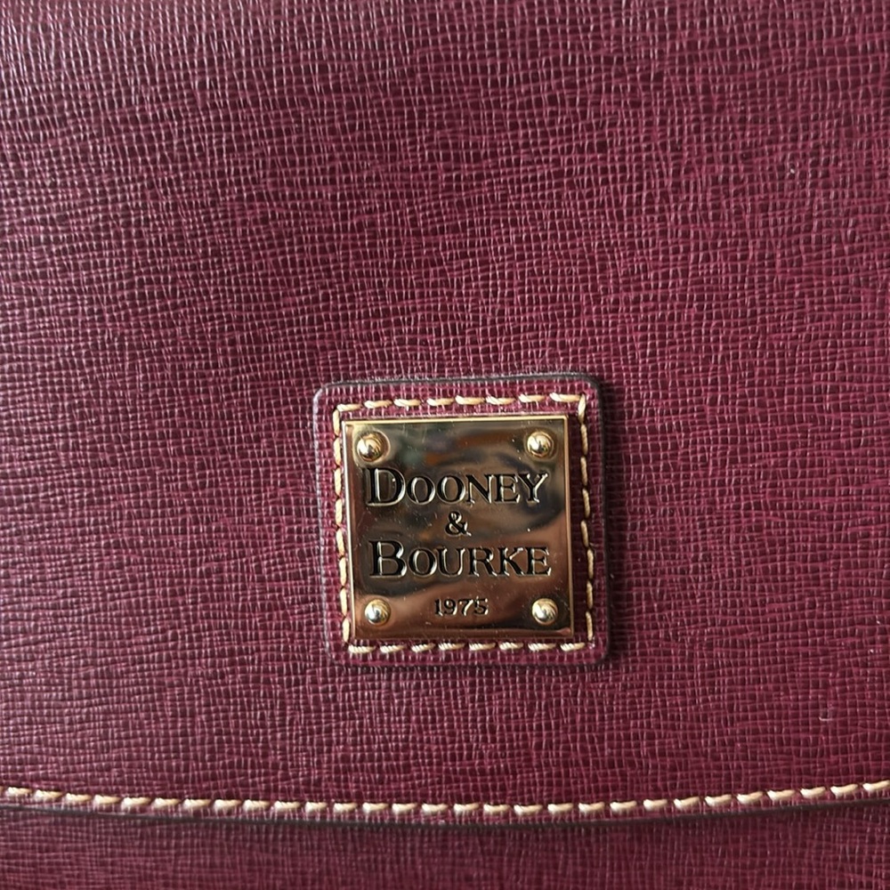 Dooney & Bourke Saffiano Burgundy Leather Crossbody - Picture 8 of 14
